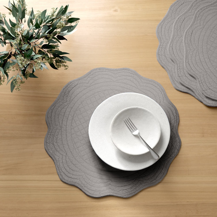 All Cotton and Linen Placemats Set of 4, Round Placemats, Cotton