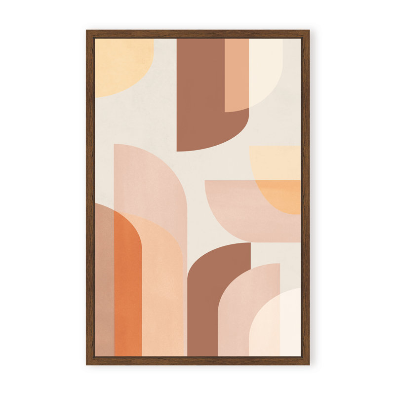 Abstract Retro Geometric by  - Picture Frame Graphic Art on Paper, 48" H x 32" W x 1.125" D, Framed Print, Gold