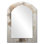 Skeletal Elegance - grand miroir mural en forme d'arche de crâne, miroir décoratif asymétrique beige, impression d'art en métal