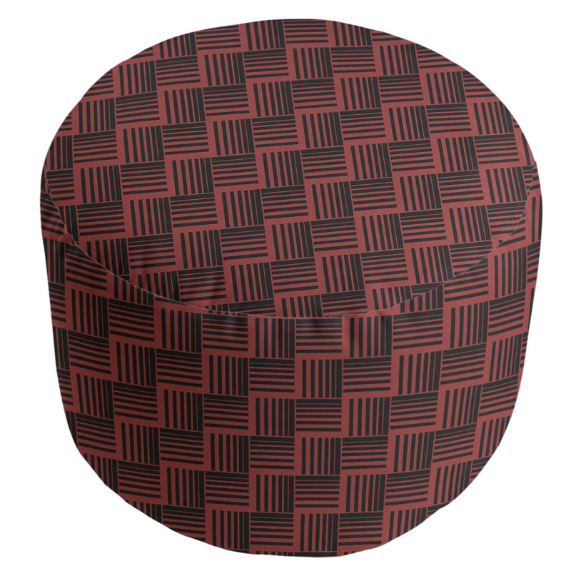 repose-pieds à rayures classic basketweave, Noir / rouge