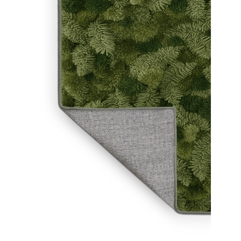 Tapis vert botanique lavable à la machine, Carré 3 pi