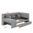 Twin Size Upholstered Daybed With Drawers, Shelves & Side Table-1096612725