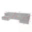 Canapé modulaire en U avec accoudoirs en forme de vague et repose-pieds mobile-79912169