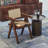 Andrene Solid Wood Rattan Genuine Leather Arm Chair Dining Chair-2058974547