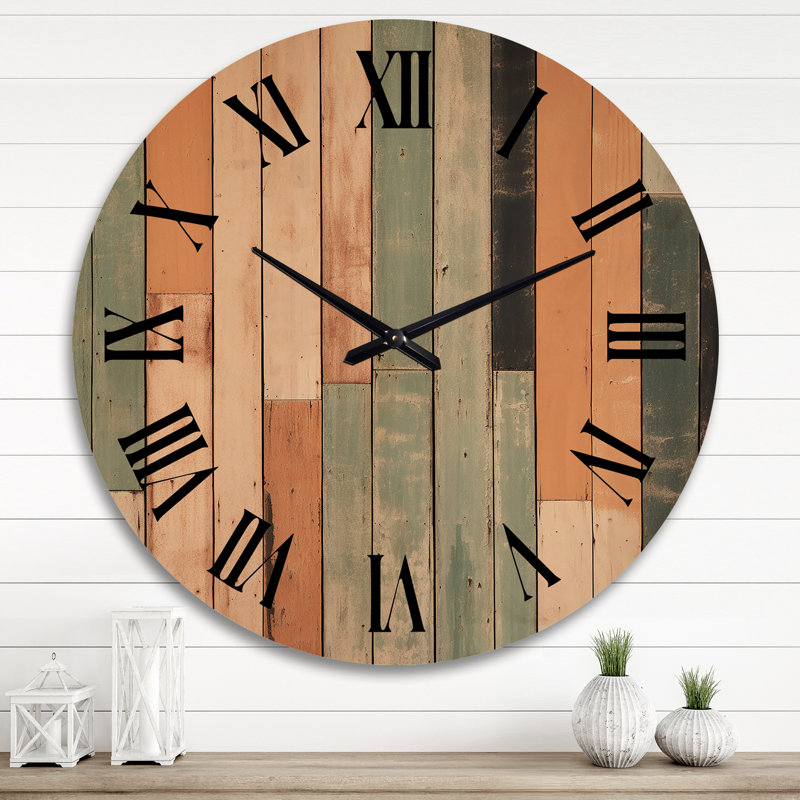 Horloge murale en bois massif Tyashia, Très grand