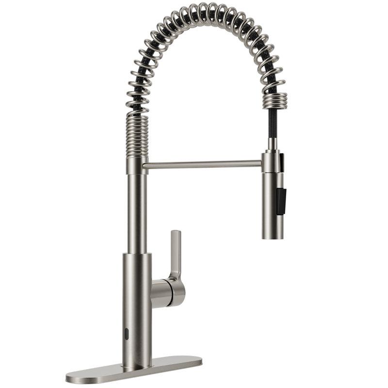 Robinet de cuisine à poignée simple tactile, Nickel brossé