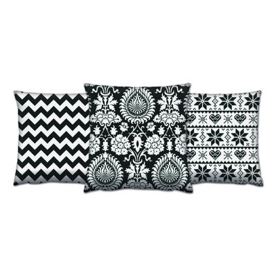 Premium Cushion Set (3 Pieces), 17 x 17 Inches, Soft Silicone Filling | 50% Cotton / 50% Polyester, Washable & Ironable, Concealed Zip | Perfect for Home Decor, Sofas, and Chairs - Comfort & Style Combined