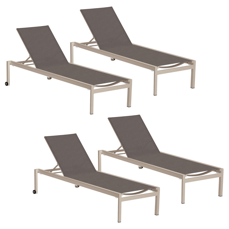 Ven 79.5" Long Reclining Single Chaise, 4, Oyster, Cocoa