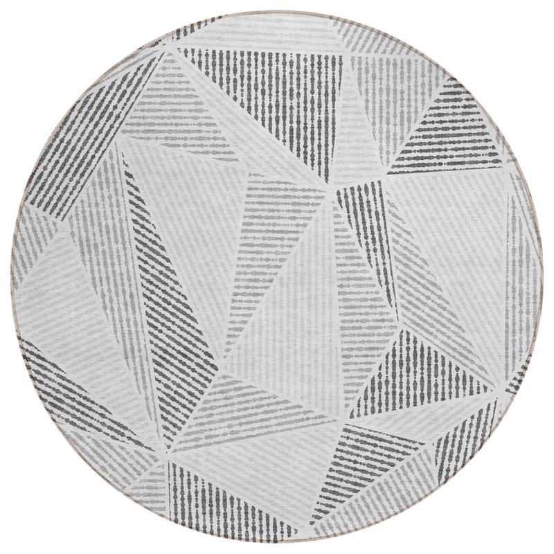 Tapis gris anthracite rond 8 po