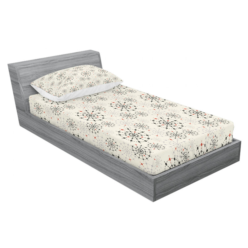 Microfiber Geometric Sheet Set, Twin XL Sheet Set with Fitted Sheet