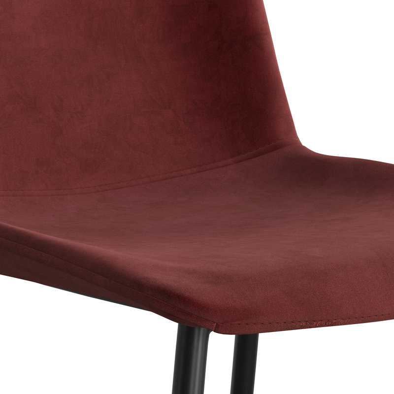 Chaise en velours Kody Comfort +, Velours performance bordeaux Bella