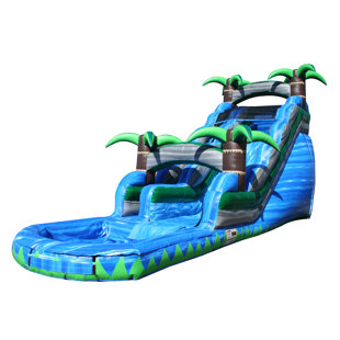 Glissade d'eau gonflable de 7,33 pi x 32 pi avec souffleuse d'air