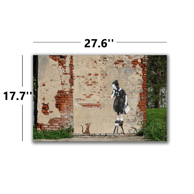 «Girl and Mouse», art mural sur toile