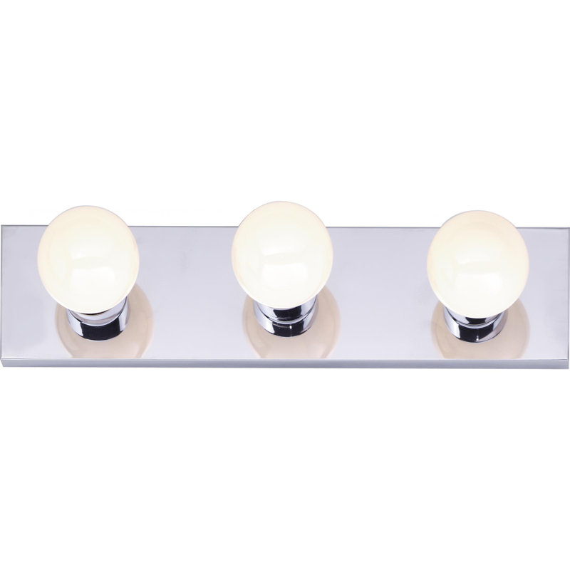 Barre d'éclairage de salle de bain 3 lumières Cazares, Chrome poli