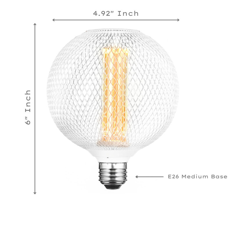 3.5 Watt (20 Watt Equivalent), G40 LED, Dimmable Light Bulb, Warm White (2000K) E26/Medium (Standard) Base, Warm White