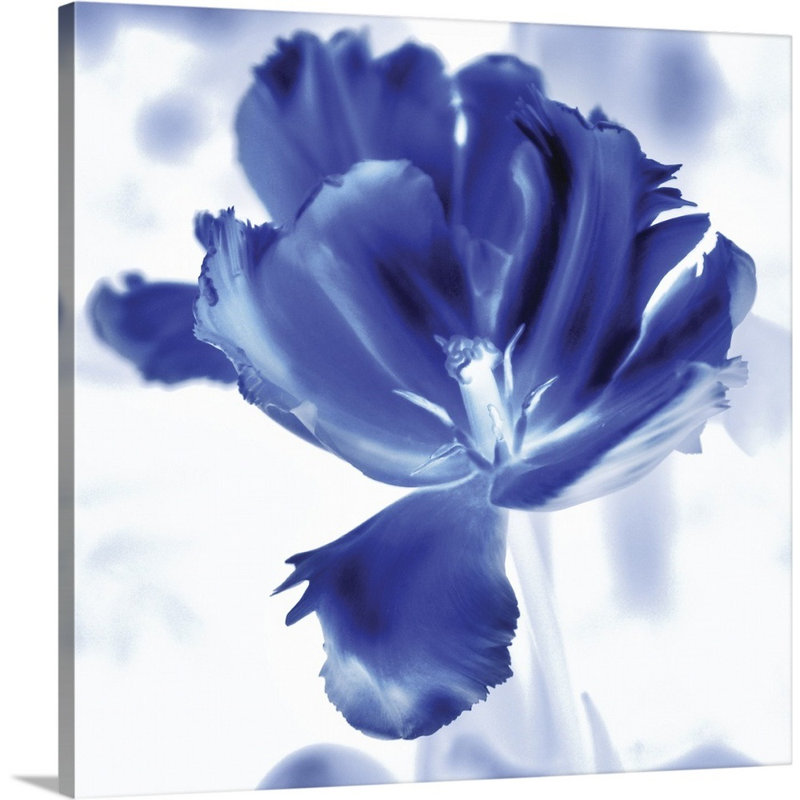 " Blue Ice Tulip " Painting Print, 12" H x 12" W x 1.25" D, Wrapped Canvas