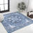 Abhirami Ornate Medallion Machine-Washable Blue/Navy Rug-1882057434