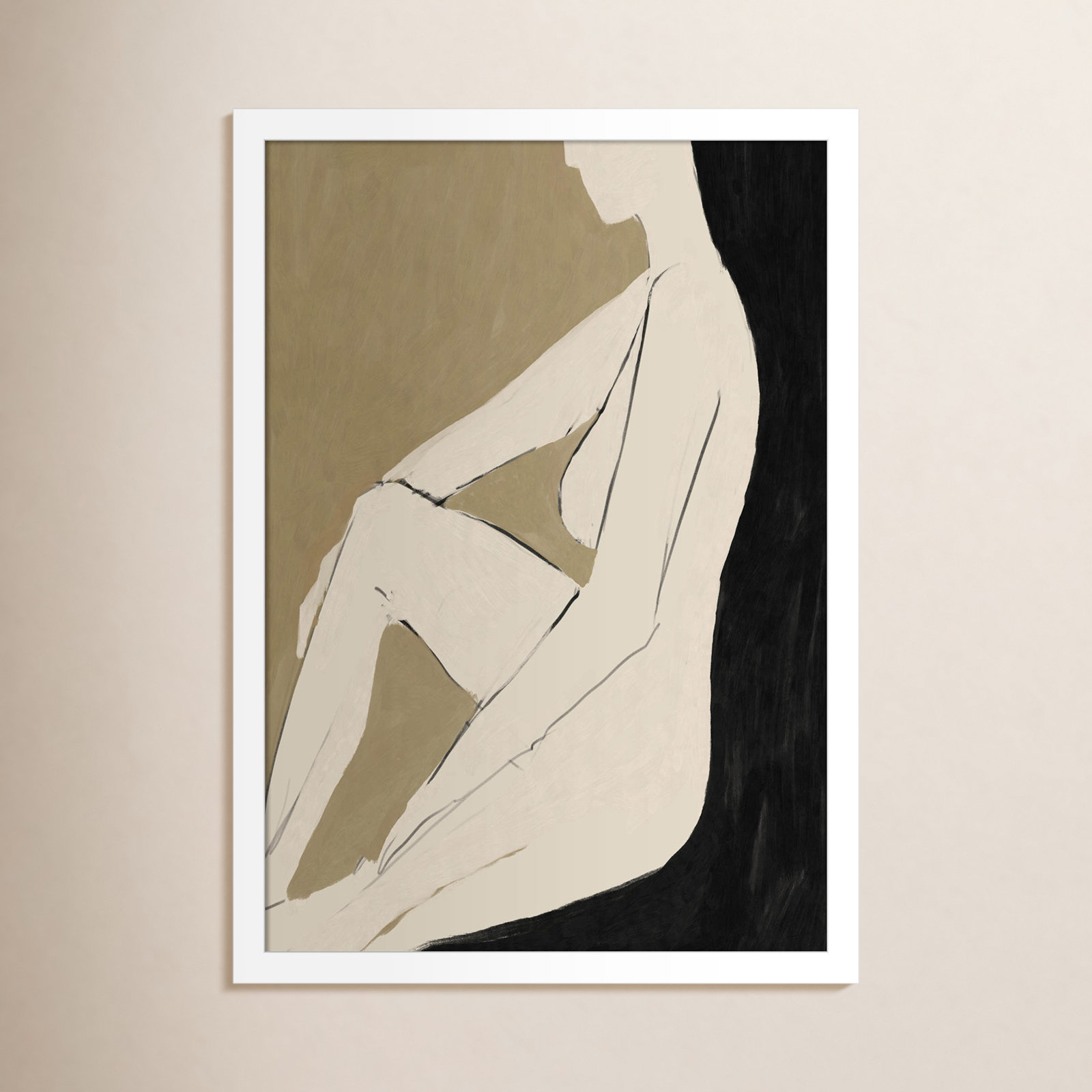 Chamois "Chill" Print by Dan Hobday, White Framed, 21" H x 15" W