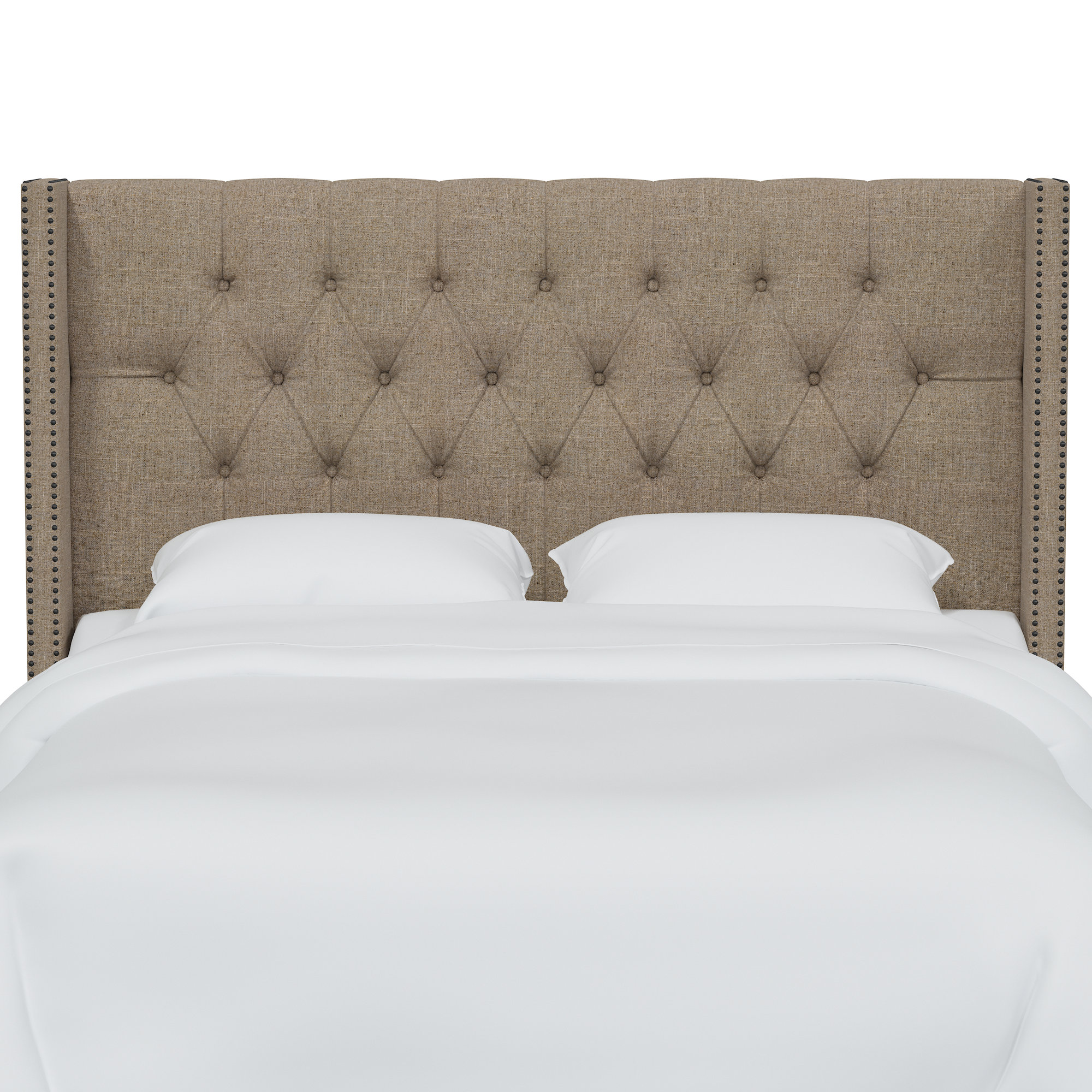Knighten Upholstered Headboard, King, Classic Sandstone Linen