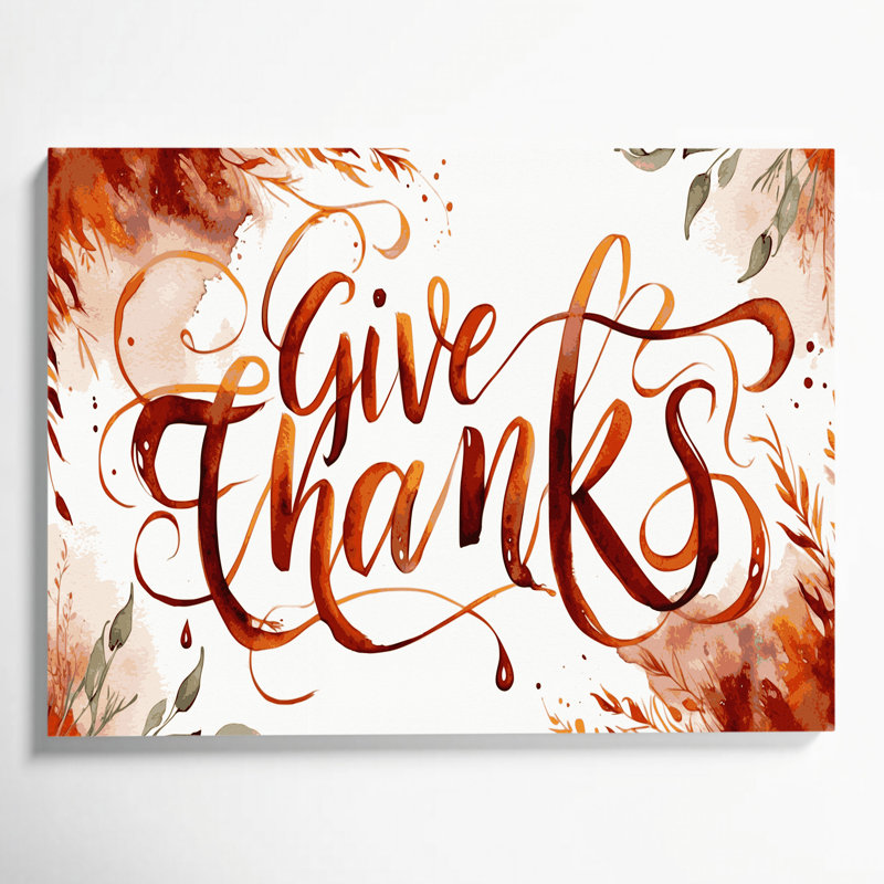 Art mural sur toile, "Thanksgiving", H 20 po x l 24 po