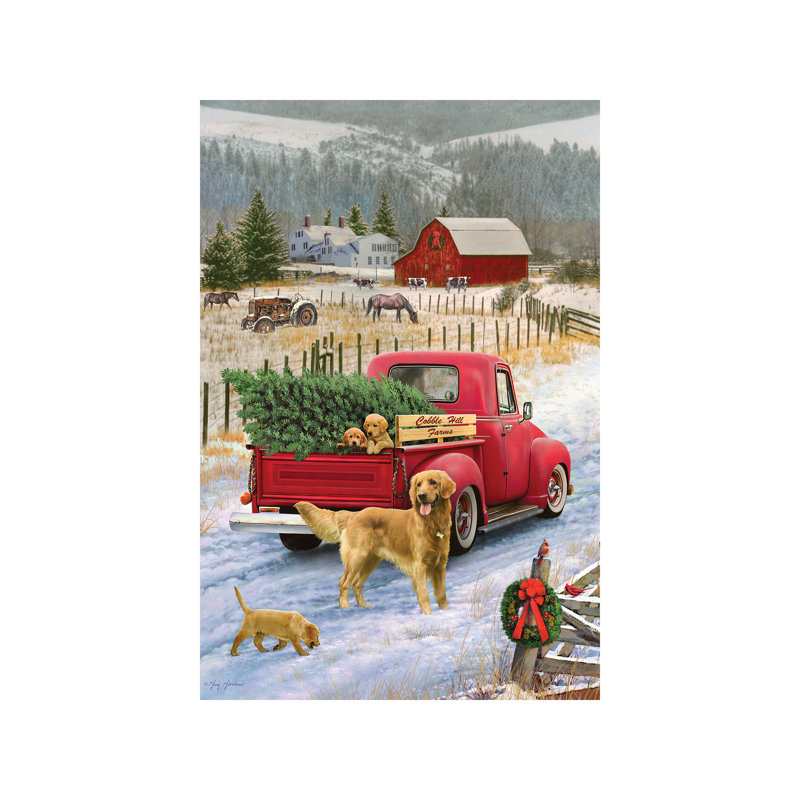 Christmas On The Farm - Print on Canvas, 66.04 cm H x 45.72 cm W x 3.175 cm D, No Frame