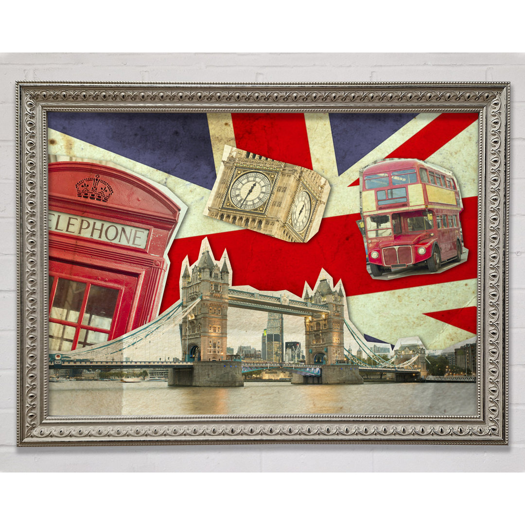 Union Jack London Icons - Einzelne Bilderrahmen Kunstdrucke