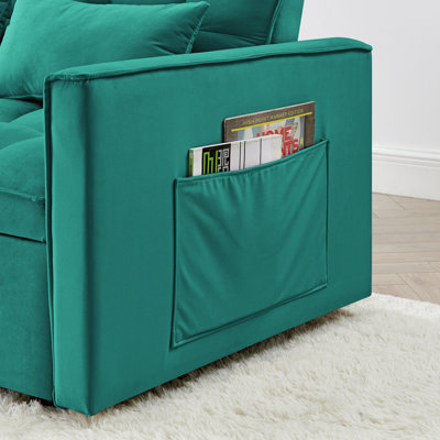Lit pliant de 54,33 pouces en 3 tailles, en velours coulissant avec dossier réglable. Design contemporain. Tissu confortable. Niveaux. Tissu doux et pieds en plastique. 2 coussins. Longueur de l'article essentiel du salon,