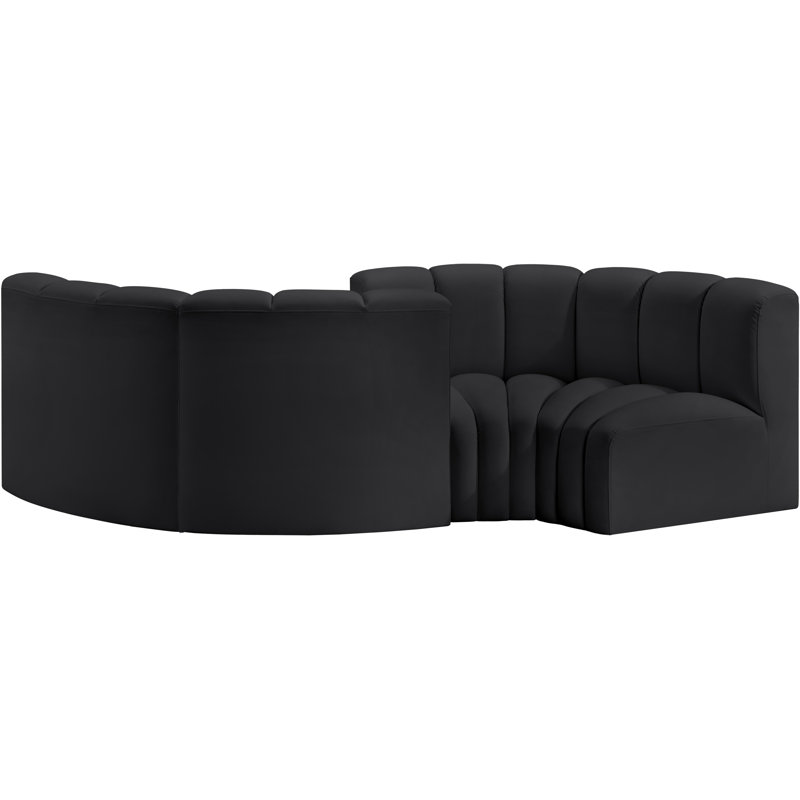Canapé en cuir végétalien 102 po Izeyah, Cuir végétalien noir