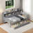 Multifunctional Wooden Daybed With Storage Shelves, Study Desk And 2 Drawers-75303005-75303004