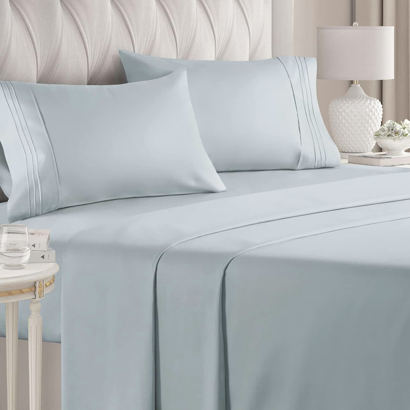Premium Cooling, Soft & Wrinkle Free Sheet Set - Ultra Soft & Premium Hotel Luxury Bed Sheet Set, Sky Blue
