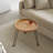 Round Wood And Rattan Side Table, Foldable Table With Metal Tripod, Rattan Round Tray Top, Boho Style, Chic Coffee Table, Foldable Side Table