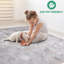 Tapis abstrait gris / multicolore 2 x 3 - sans perte de poils - pour chambre à coucher, salon, teinture sans perte d'étude, chambre de bébé