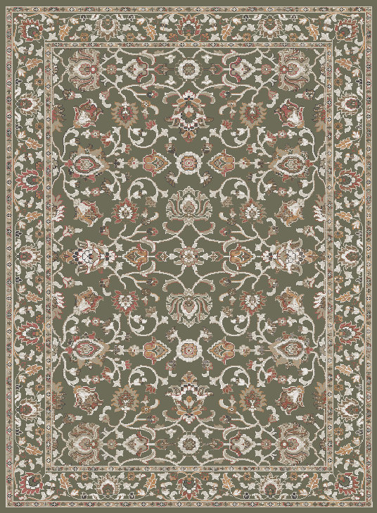 Grasmick Scarlett Sage Traditional Oriental Area Rug, Rectangle 5'3" x 7'2"