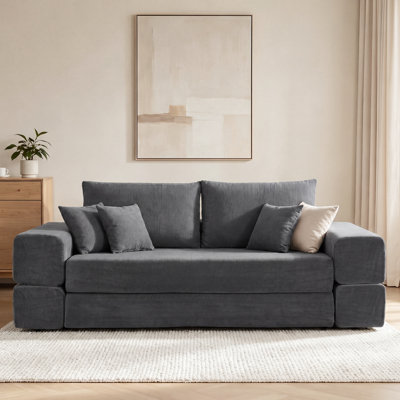 Canapé convertible Boneless, 3 en 1 avec 2 coussins décoratifs