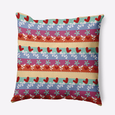 Floral Reversible Throw Pillow