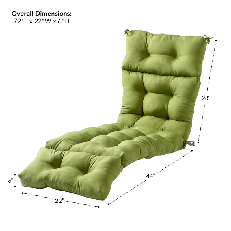 Coussin de chaise longue d'extérieur capitonné Shipton, Vert Summerside