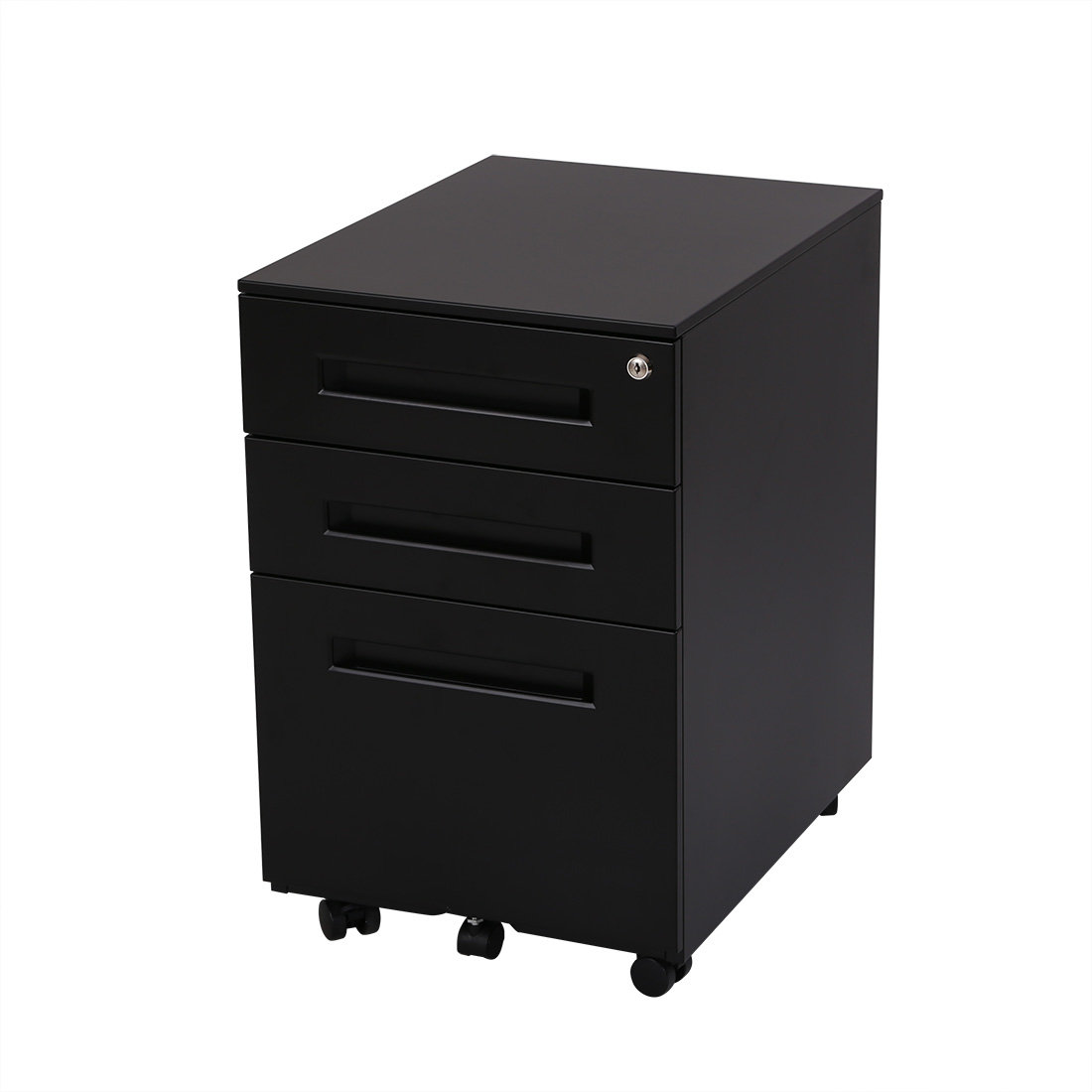 Sechovicz 39cm Wide 3 Drawer Mobile Solid Wood File Cabinet