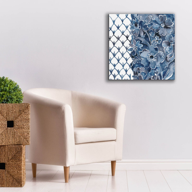  «Cobalt Garden 3» par Chariklia Zarris, art mural sur toile, 26 po x 26 po, H 26 po x l 26 po