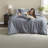 Soft 7 Piece Full Bedding Sets, Polyester Striped Modern Dorm Home