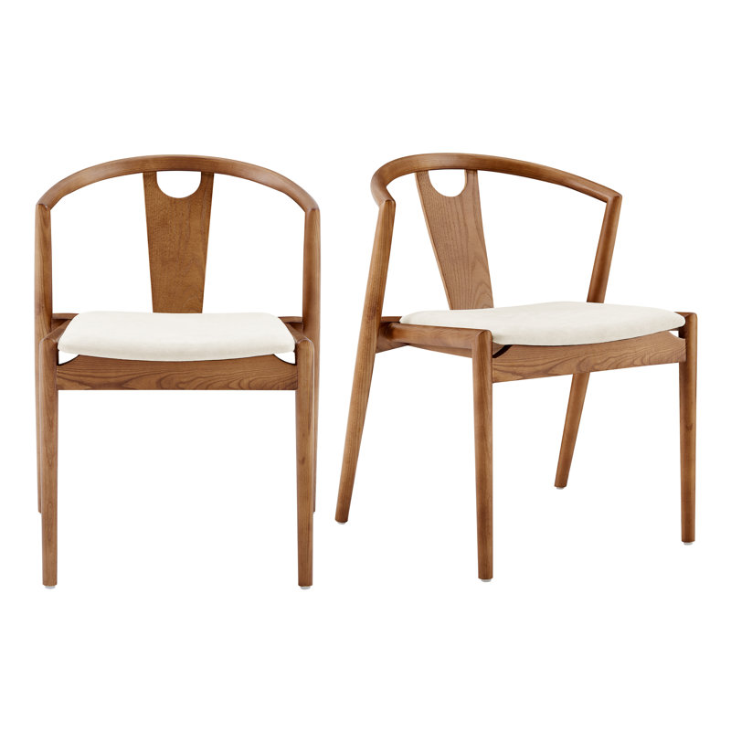 Chaise rembourrée Ambra, 2, Naturel / teint noyer