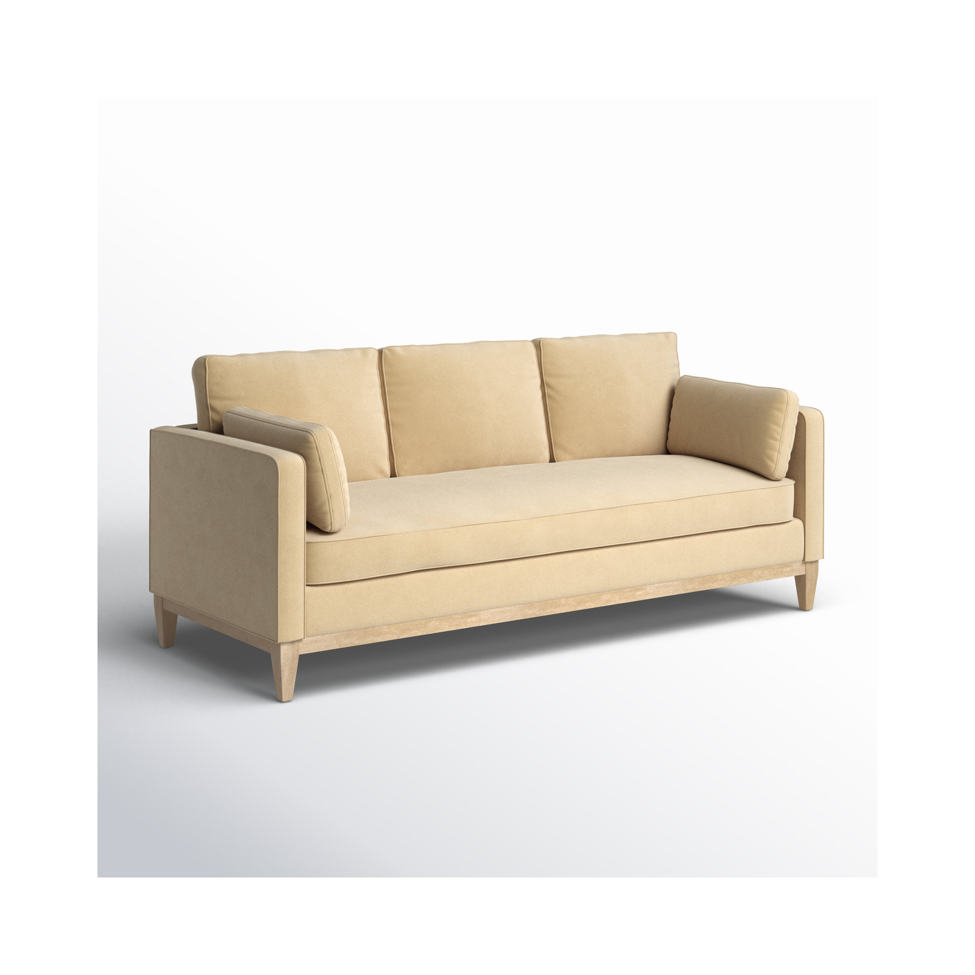Pera 84'' Upholstered Sofa, Fawn Brown Velvet