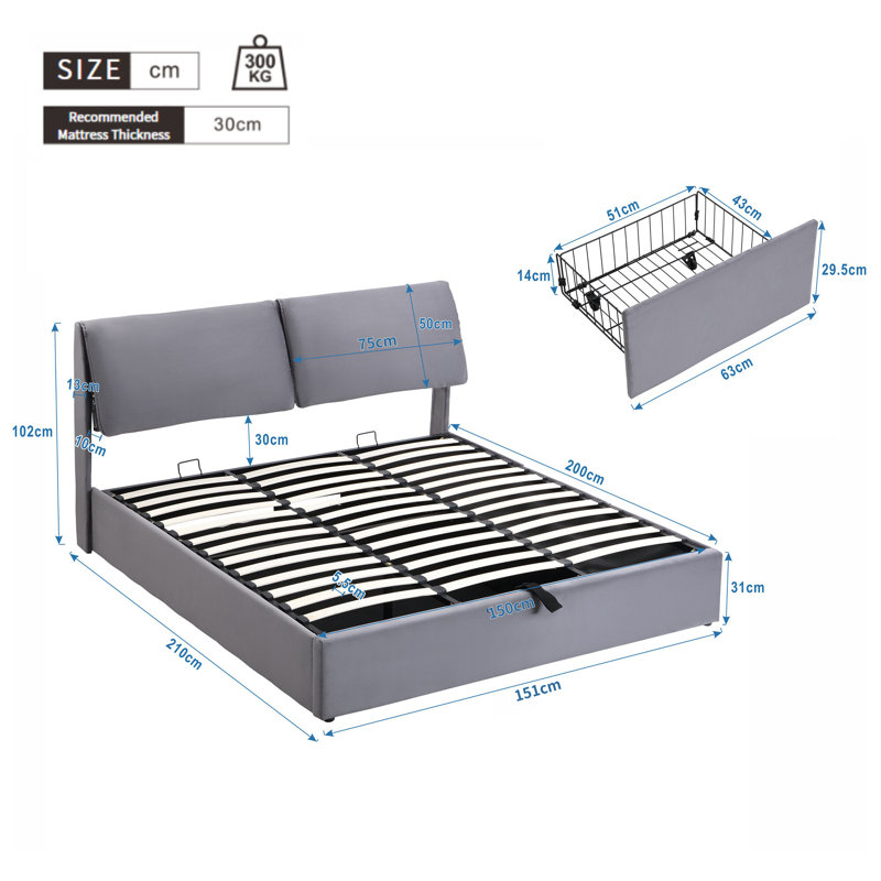 Upholstered Bed, King (5')