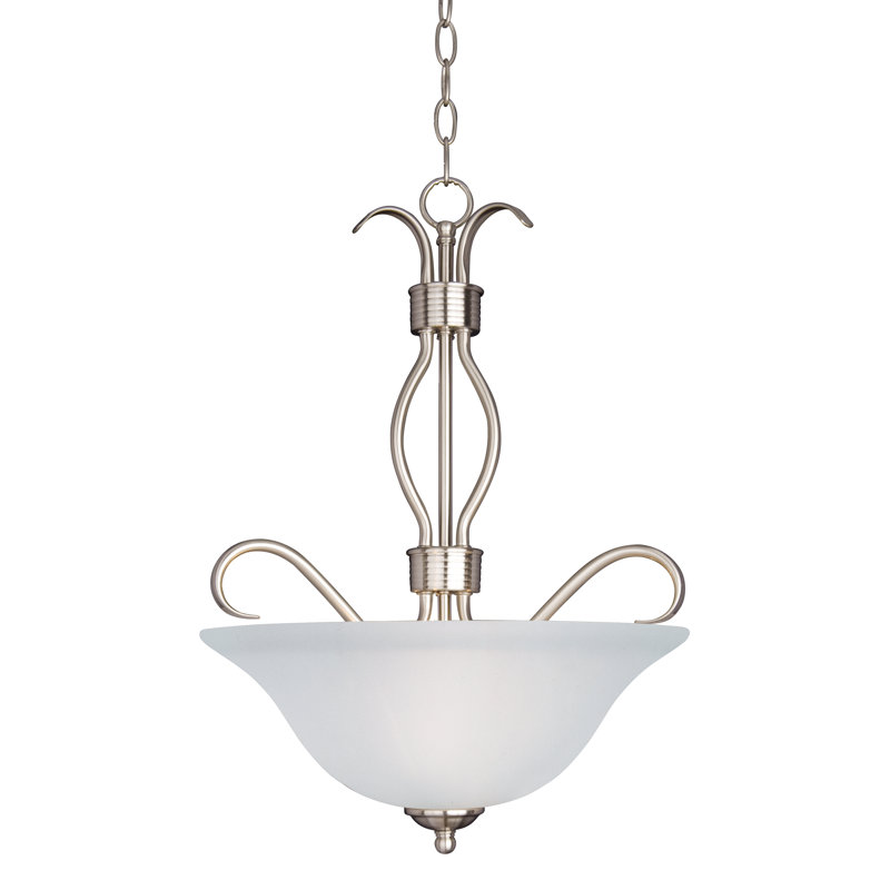 Luminaire suspendu bol à 3 lumières Agena, Nickel satiné