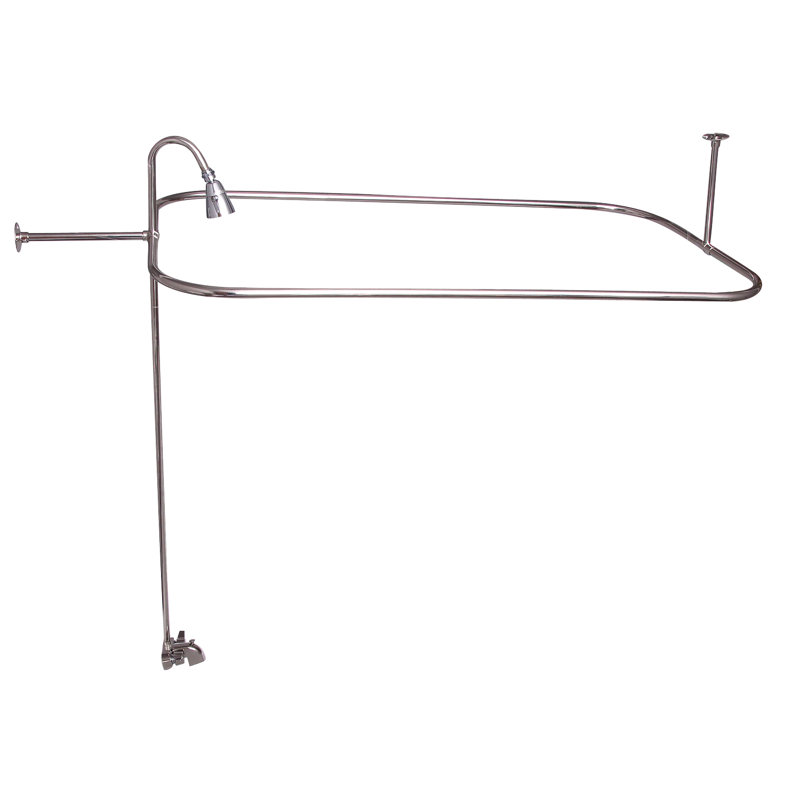 2 Handle Bathroom Clawfoot Tub Faucet with Diverter, Polished Nickel