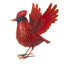 Statue de cardinal volant en métal