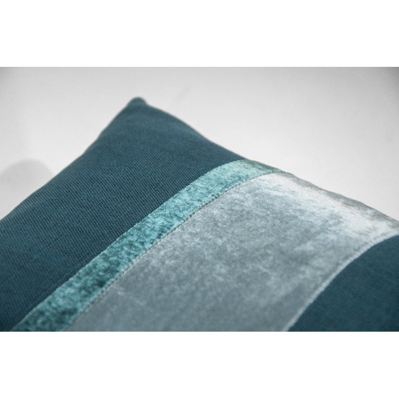 Stripe Lumbar Pillow Cover & Insert, 12" x 24", Lagoon