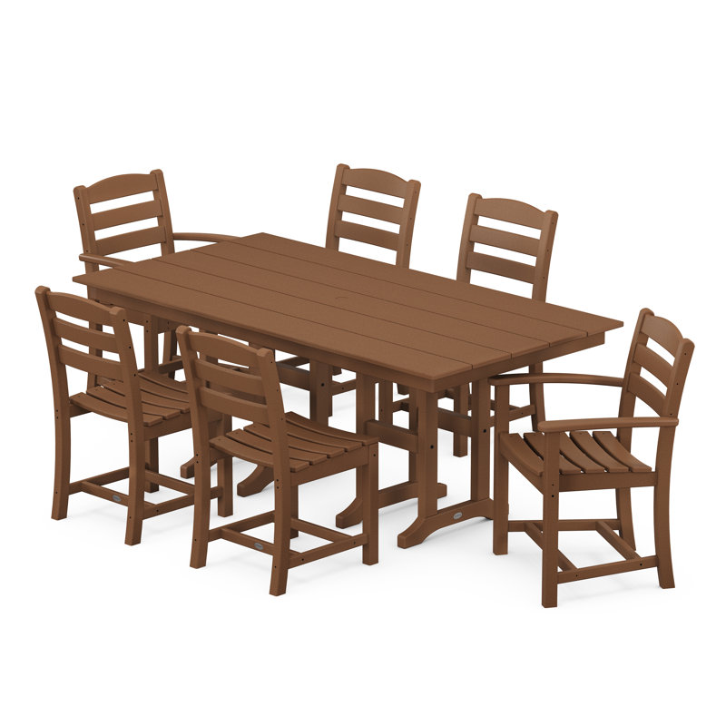 Ensemble repas 7 pièces La Casa Café, Teck
