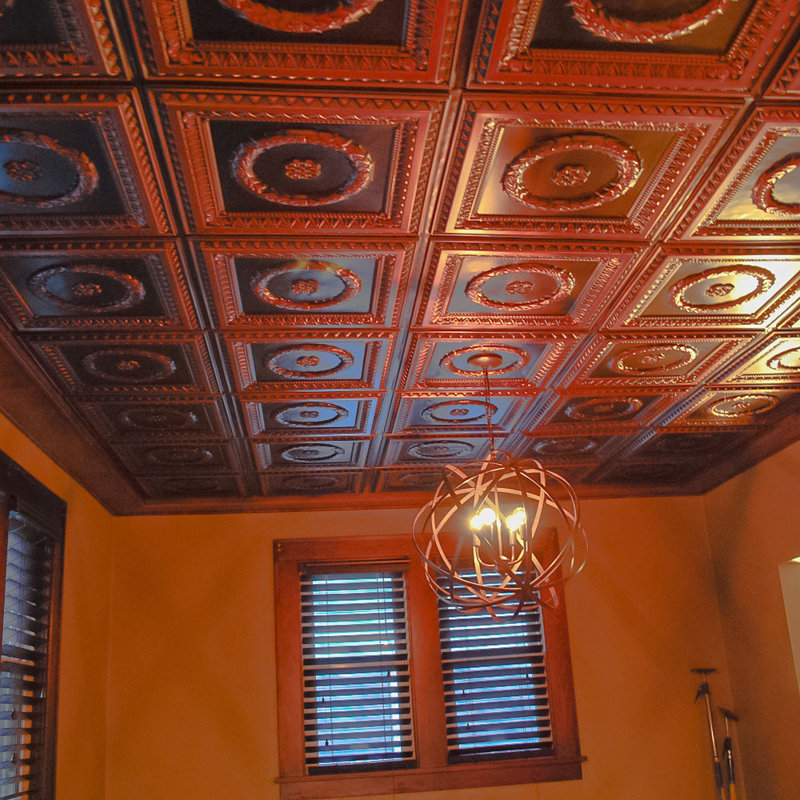 Tuile de plafond Laurel Wreath, L 24 po x L 48 po, Cuivre antique