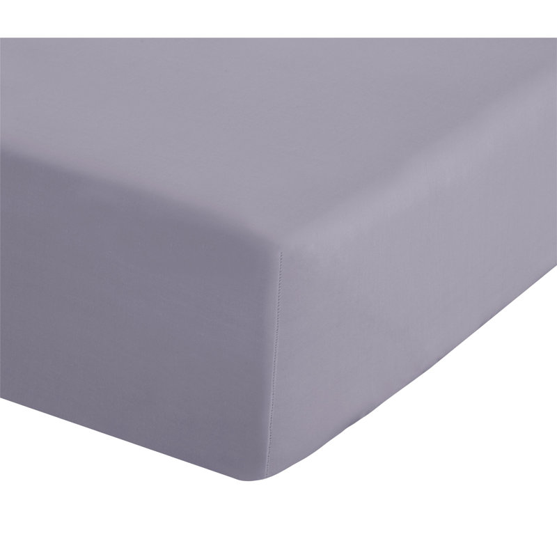 Easy Iron Percale Fitted Sheet, Double (4'6), Lilac