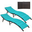 2 pièces chaise de patio pliante turquoise